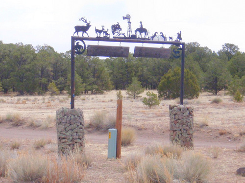 Back side to the Lamance Ranch Gateway.